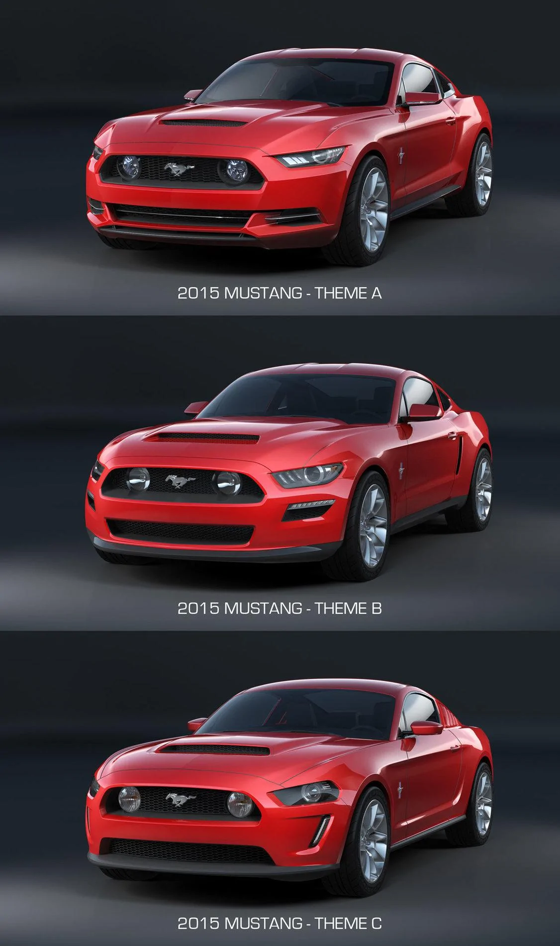 Ford Bronco Car and Driver 4 door renders 04-2015-Ford-Mustang-Design-Theme-Comparison-Front-end