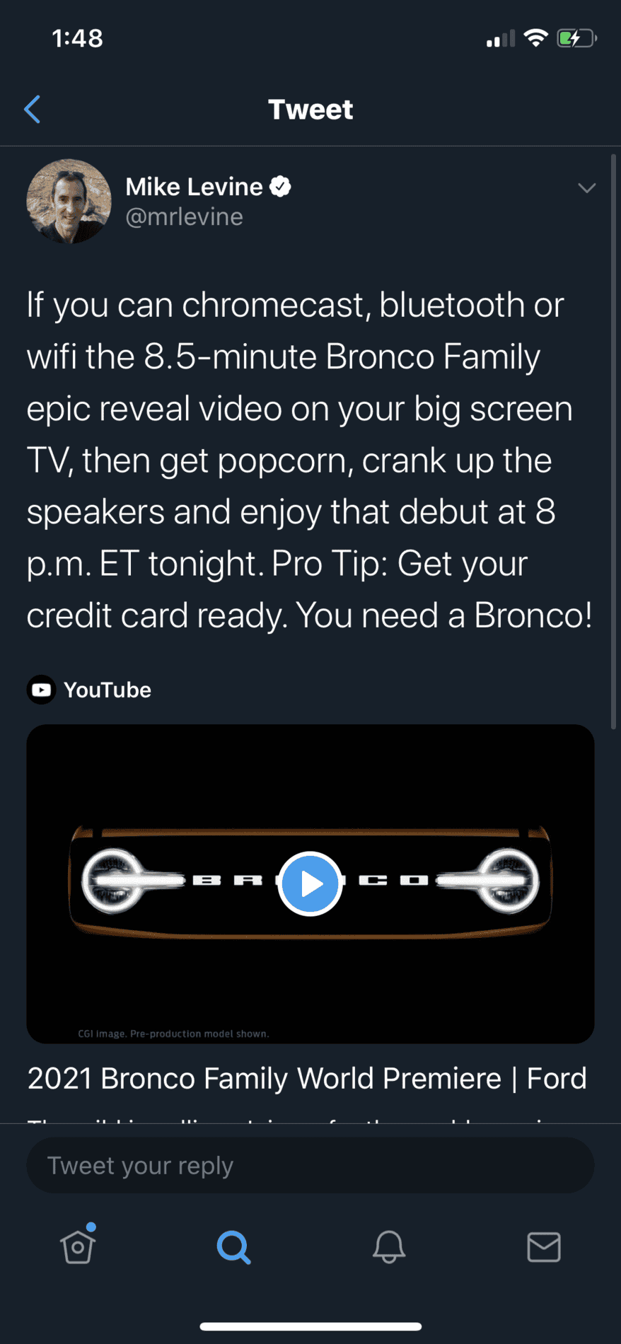Ford Bronco Bronco Reveal Live Stream Feed is LIVE 2DB31732-5603-494F-B516-A81D428173FA