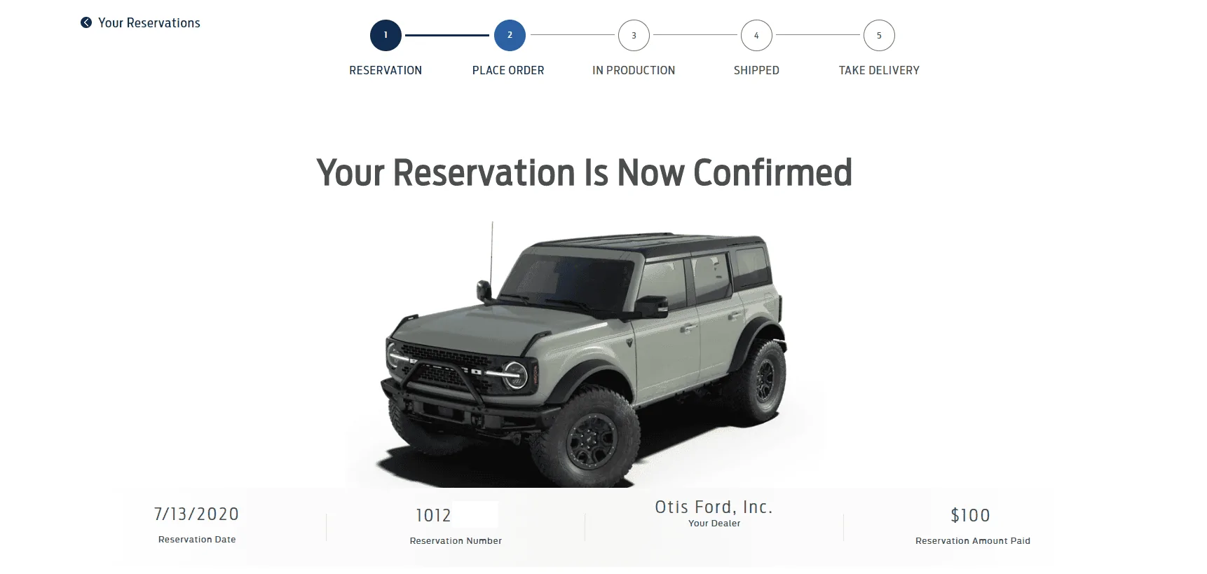 Ford Bronco Anyone got a reservation?  Getting stuck trying to get by . . . Bronco ReservationEDIT