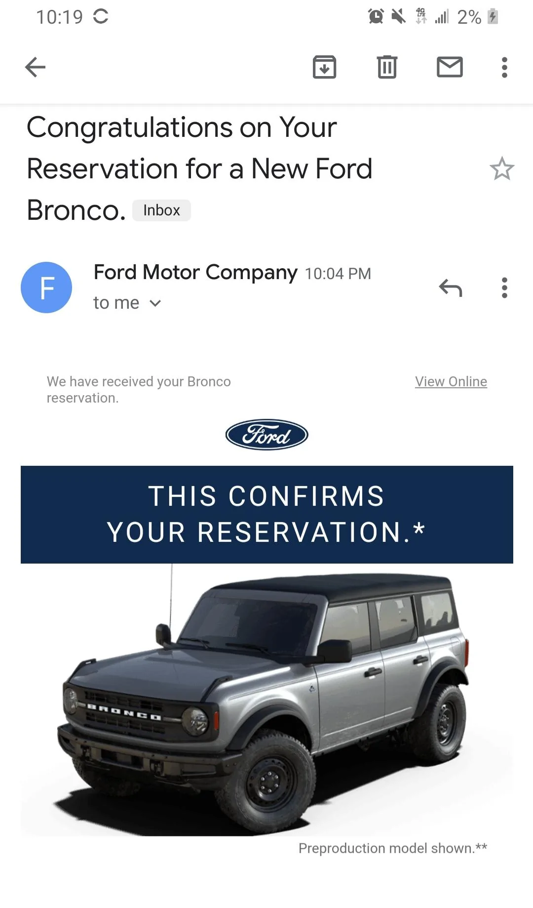Ford Bronco Anyone got a reservation?  Getting stuck trying to get by . . . 20200713_221914