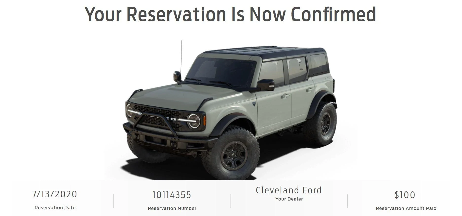 Ford Bronco Bronco Reservations Tracking List & Stats [Enter Yours!] Ford Bronco Reservation