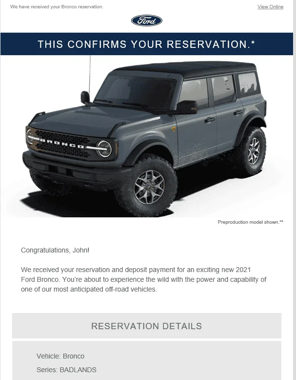 Ford Bronco Reservation Confirmed! 1594693647764