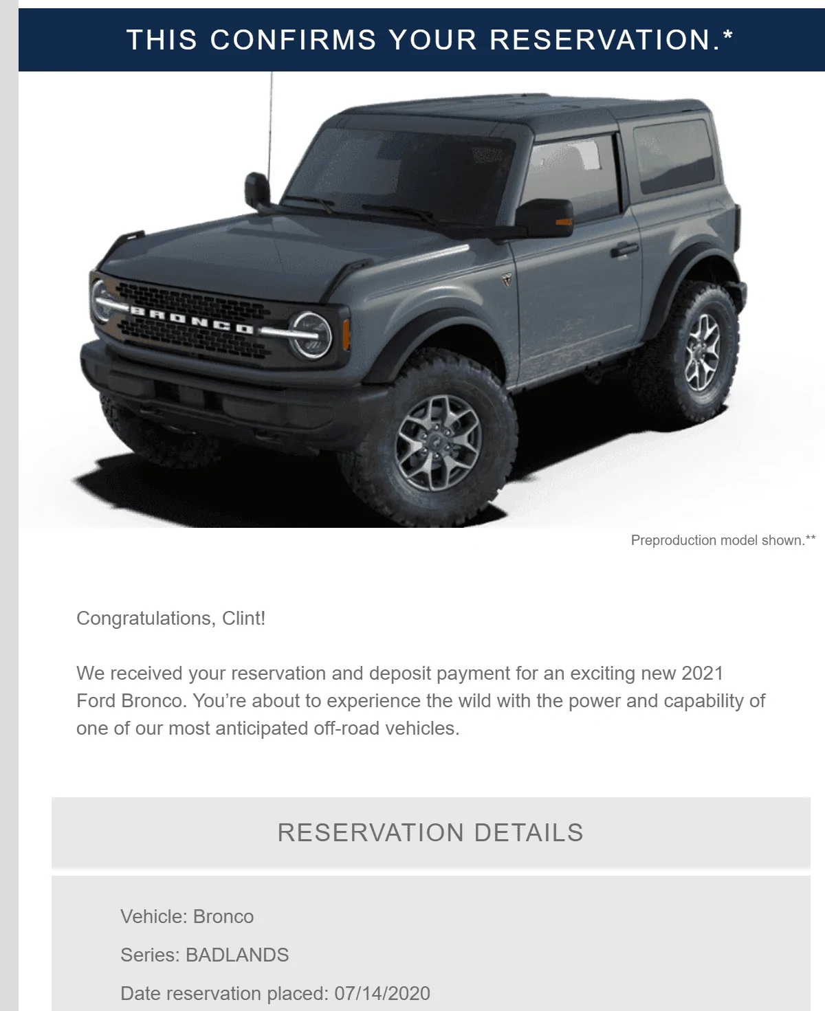 Ford Bronco Bronco Reservations Tracking List & Stats [Enter Yours!] reservation