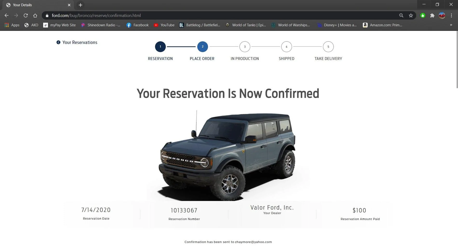 Ford Bronco Bronco Reservations Tracking List & Stats [Enter Yours!] Bronco Reservation
