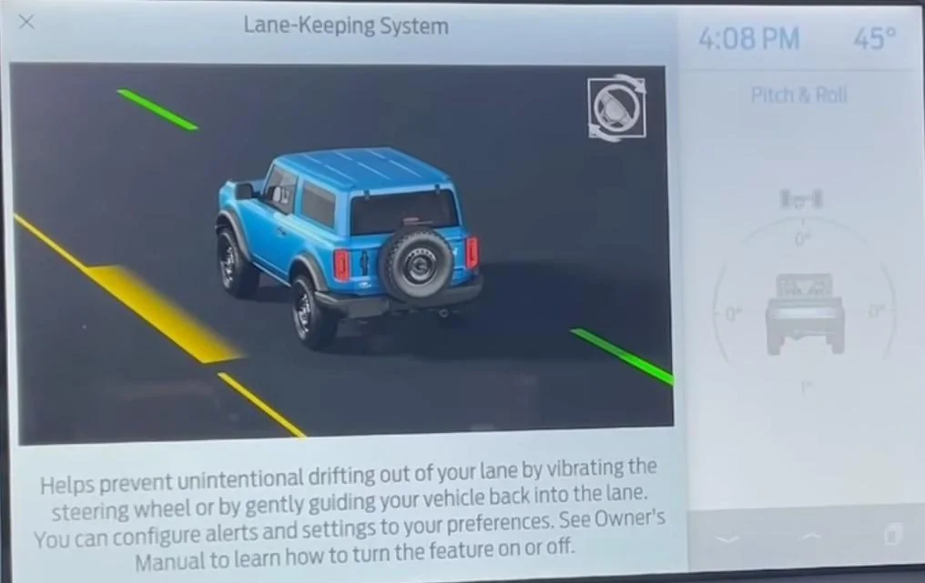 Ford Bronco Bronco does not have Lane Centering lk