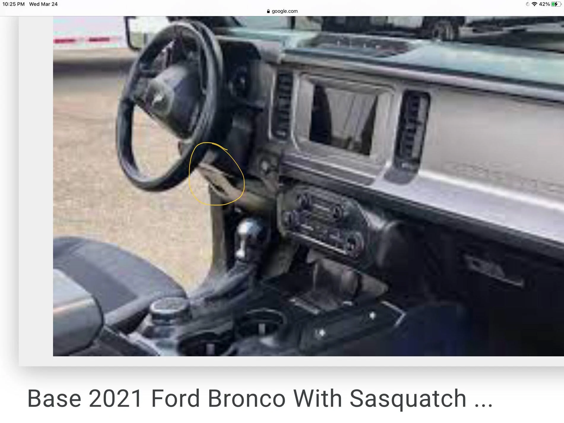 Ford Bronco Tilt Steering Wheel? 9813092F-DDCA-42D1-8AE6-AAD1533257AB