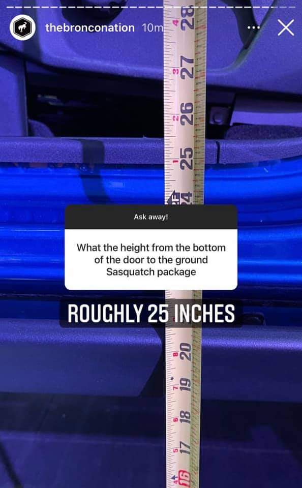 Ford Bronco 4 door base vs Squatch height difference? FB_IMG_1616726060549