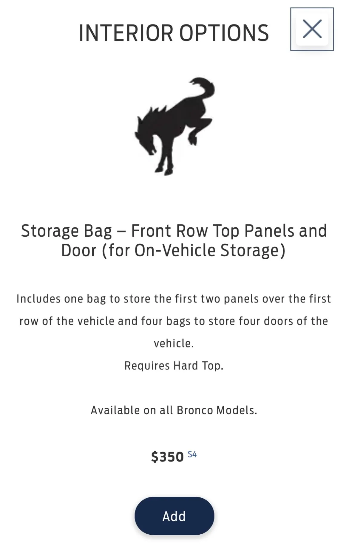 Ford Bronco Door Bags CDFD3785-0B68-4440-84B3-2F65B4011C20