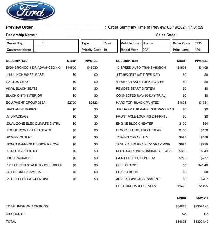 Ford Bronco My Badlands order summary... anyone have the same? Capture2
