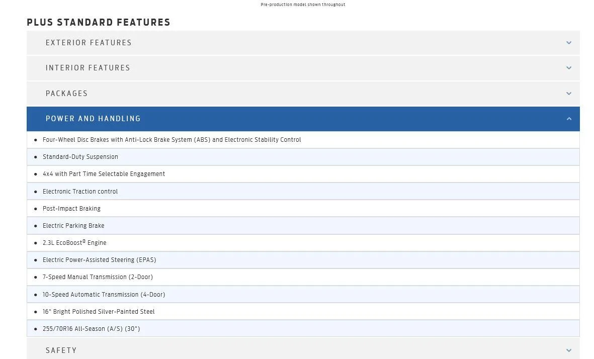 Ford Bronco Base Model Rear Locking Differential FeatureCaptur