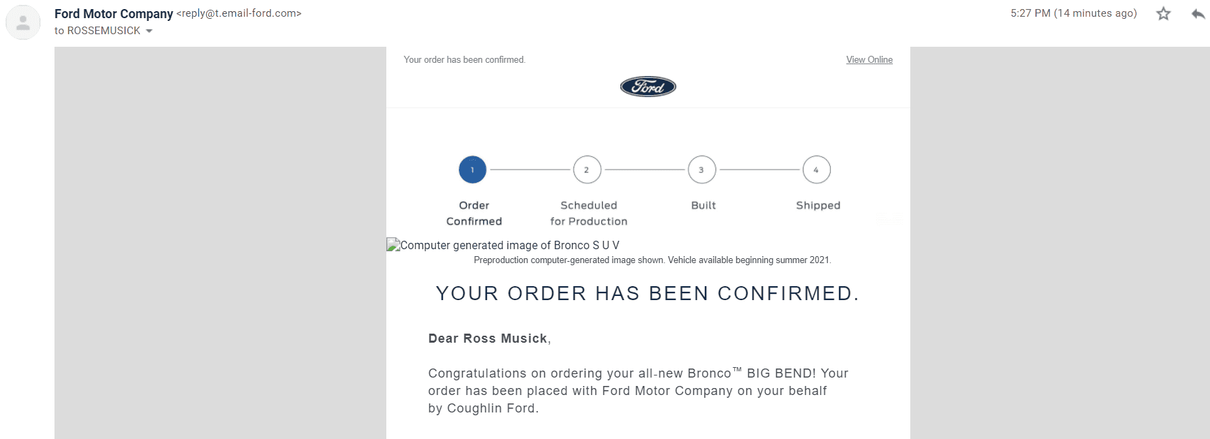 Ford Bronco Duplicate "Your Bronco order has been confirmed" email Email snap.PNG