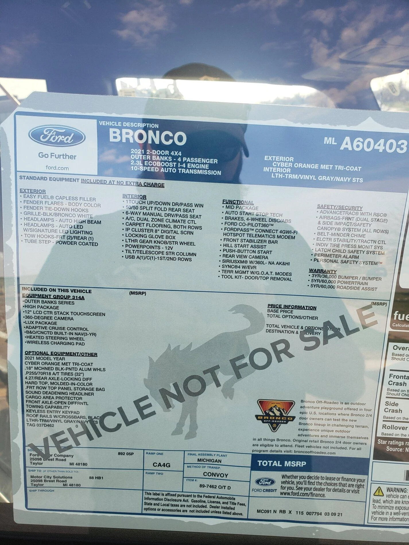 Ford Bronco Bronco now being displayed on the MAP showcase pedestal 20210407_180744