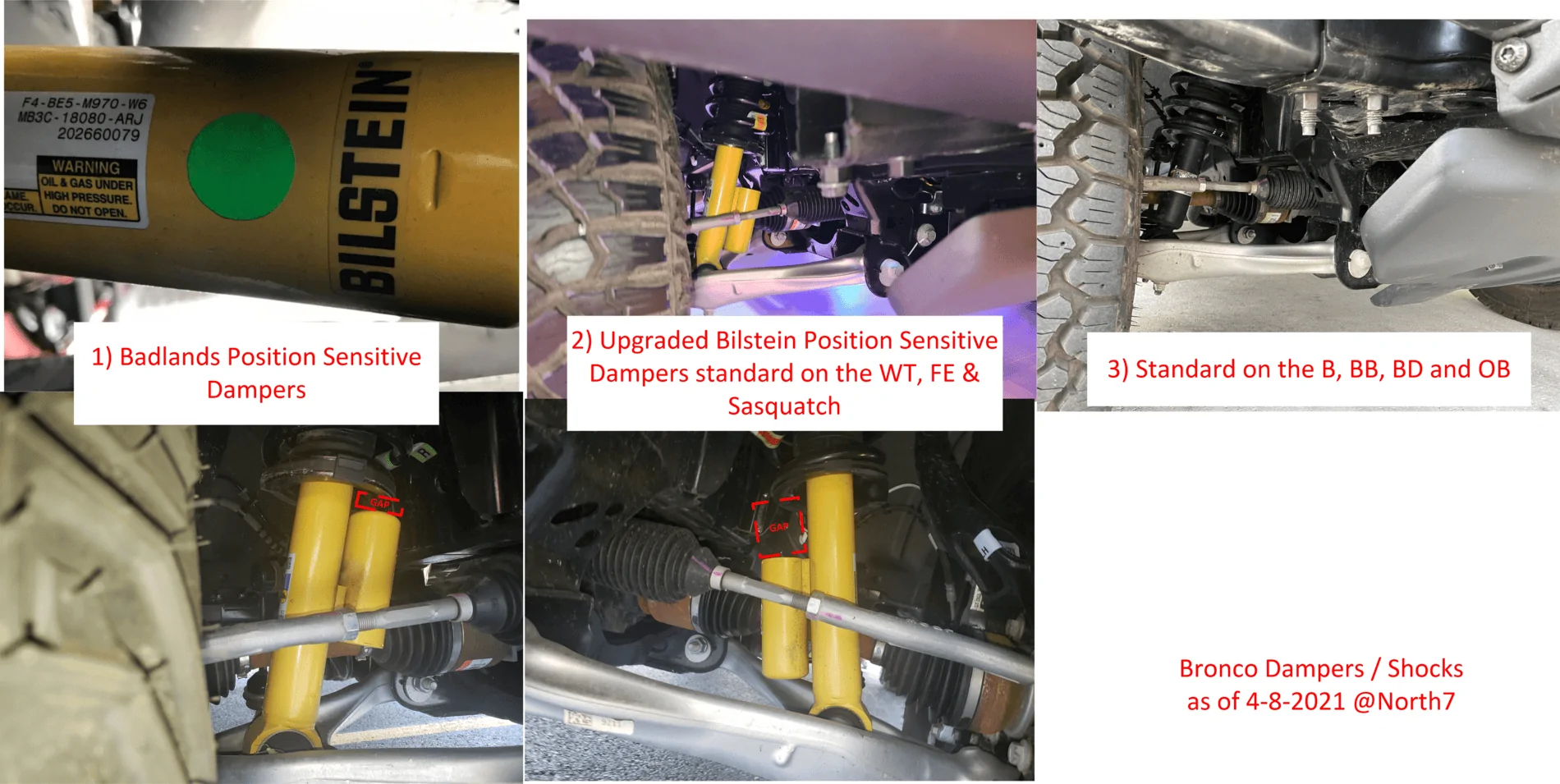 Ford Bronco Bilstein HOSS & Position Sensitive Dampers Part Numbers & Differences 1617904086488