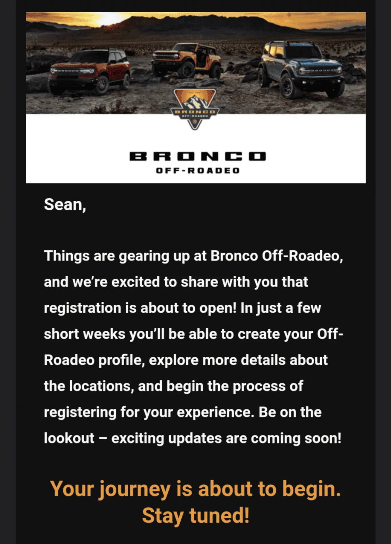 Ford Bronco Bronco Off-Roadeo Registration Coming Soon Screenshot_20210408-171450