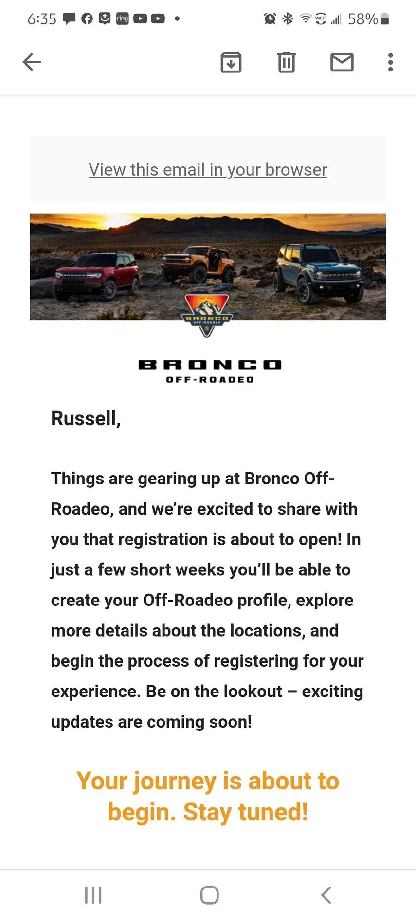Ford Bronco Bronco Off-Roadeo Registration Coming Soon Screenshot_20210408-183556_Gmail