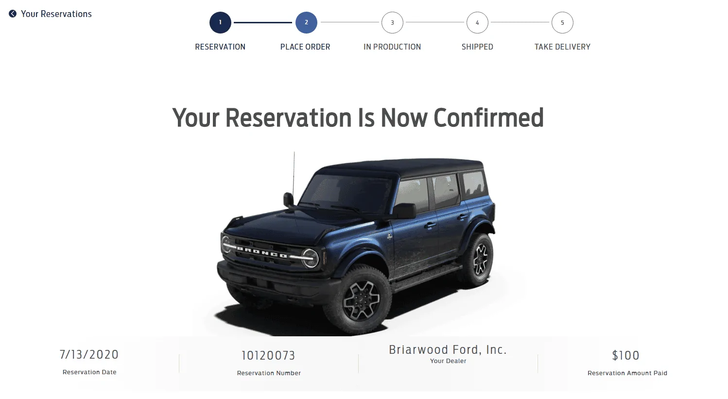 Ford Bronco Bronco Reservations Tracking List & Stats [Enter Yours!] Bronco Reservation