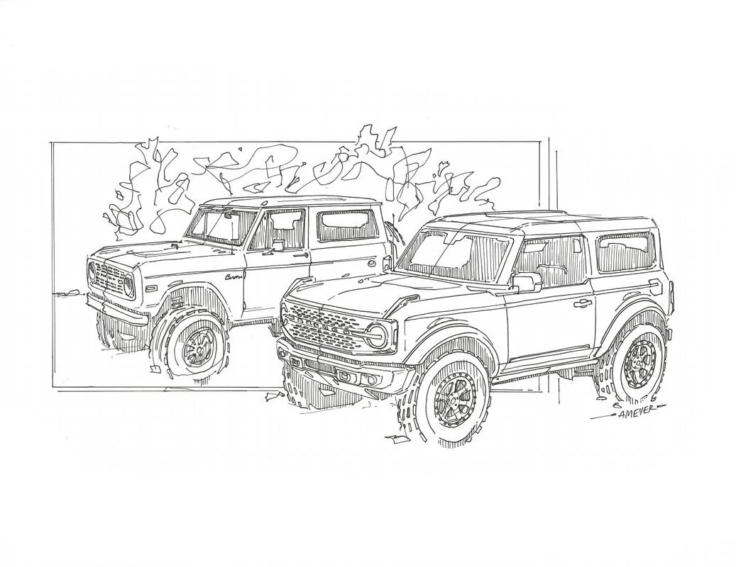 Ford Bronco Official 2021 Ford Bronco Info Thread: Specs, Wallpapers, Photos, Videos, Colors, Trims Ford-Bronco-Sketch-1