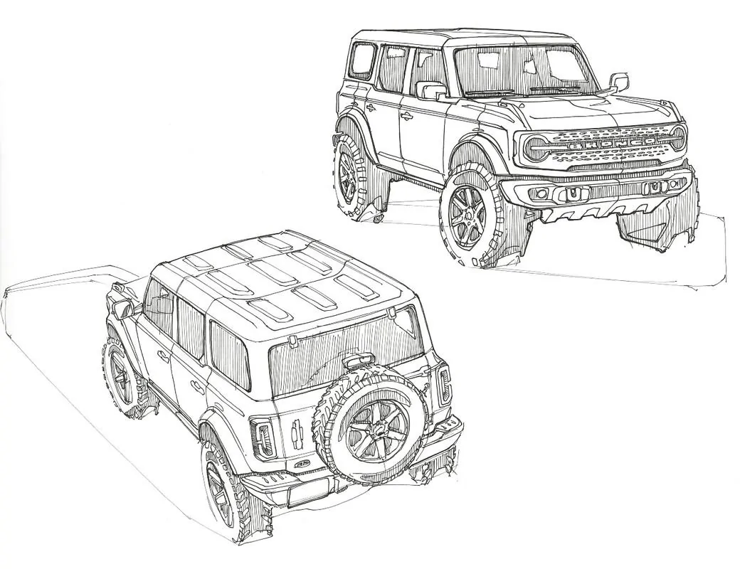 Ford Bronco Official 2021 Ford Bronco Info Thread: Specs, Wallpapers, Photos, Videos, Colors, Trims Ford-Bronco-Sketch-2