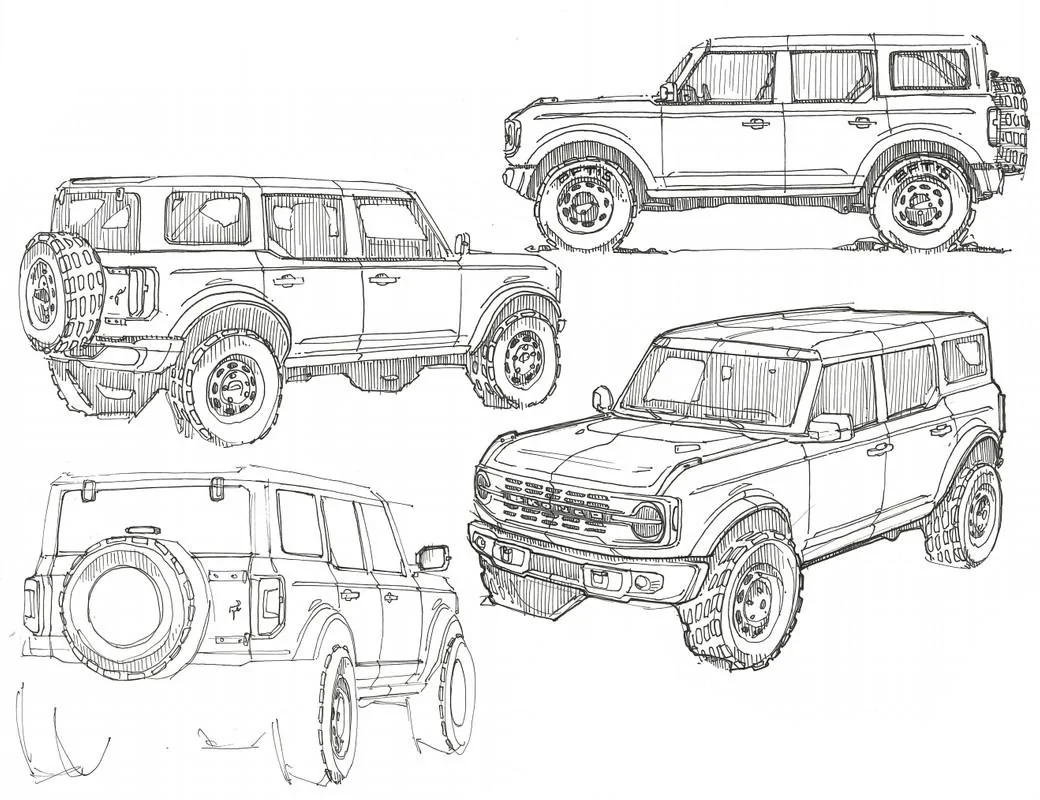 Ford Bronco Official 2021 Ford Bronco Info Thread: Specs, Wallpapers, Photos, Videos, Colors, Trims Ford-Bronco-Sketch-3
