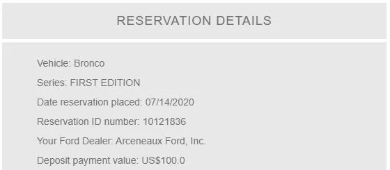 Ford Bronco Bronco Reservations Tracking List & Stats [Enter Yours!] Captur
