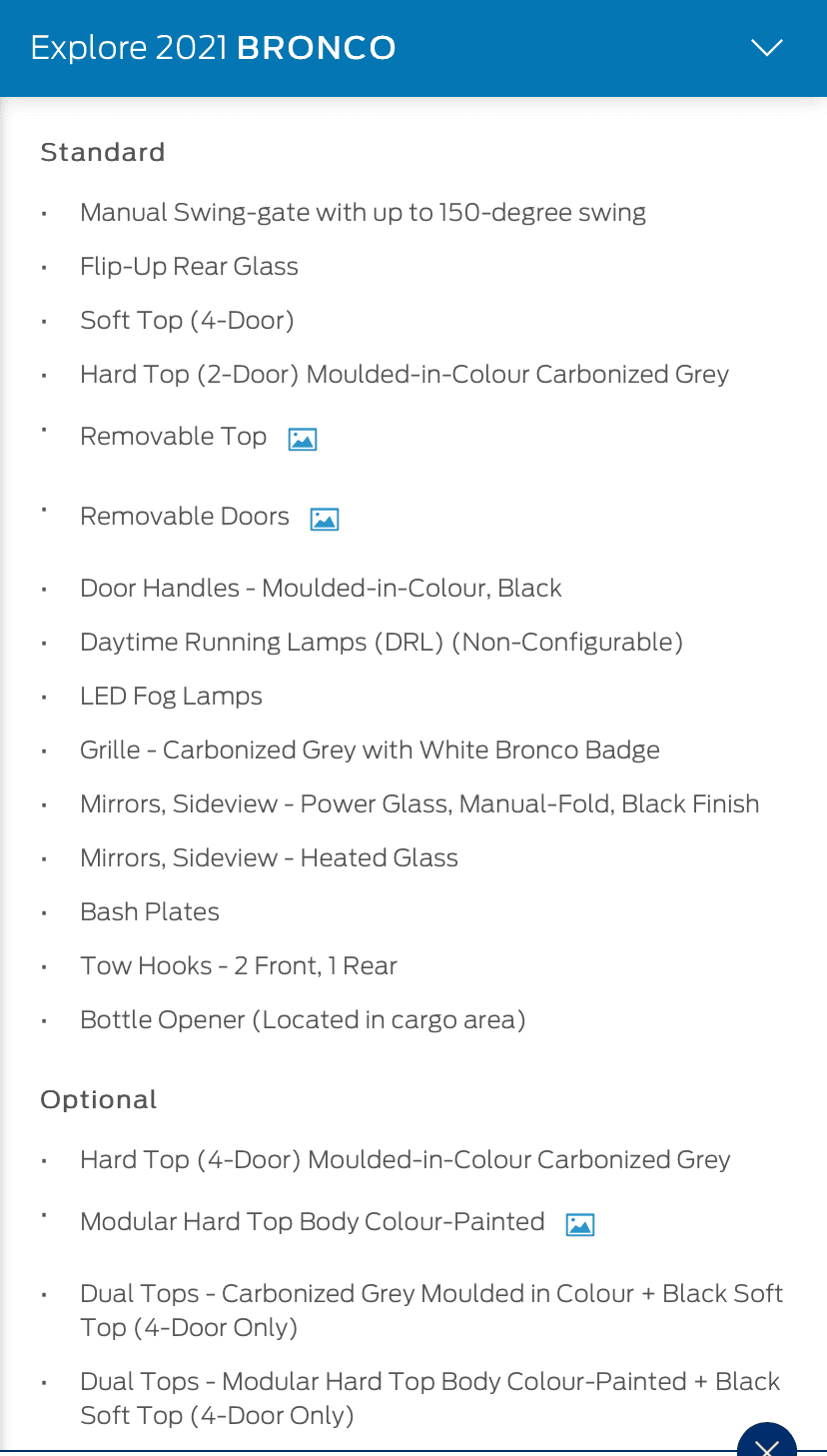 Ford Bronco The trims and what options are just plain confusing 1594798782518