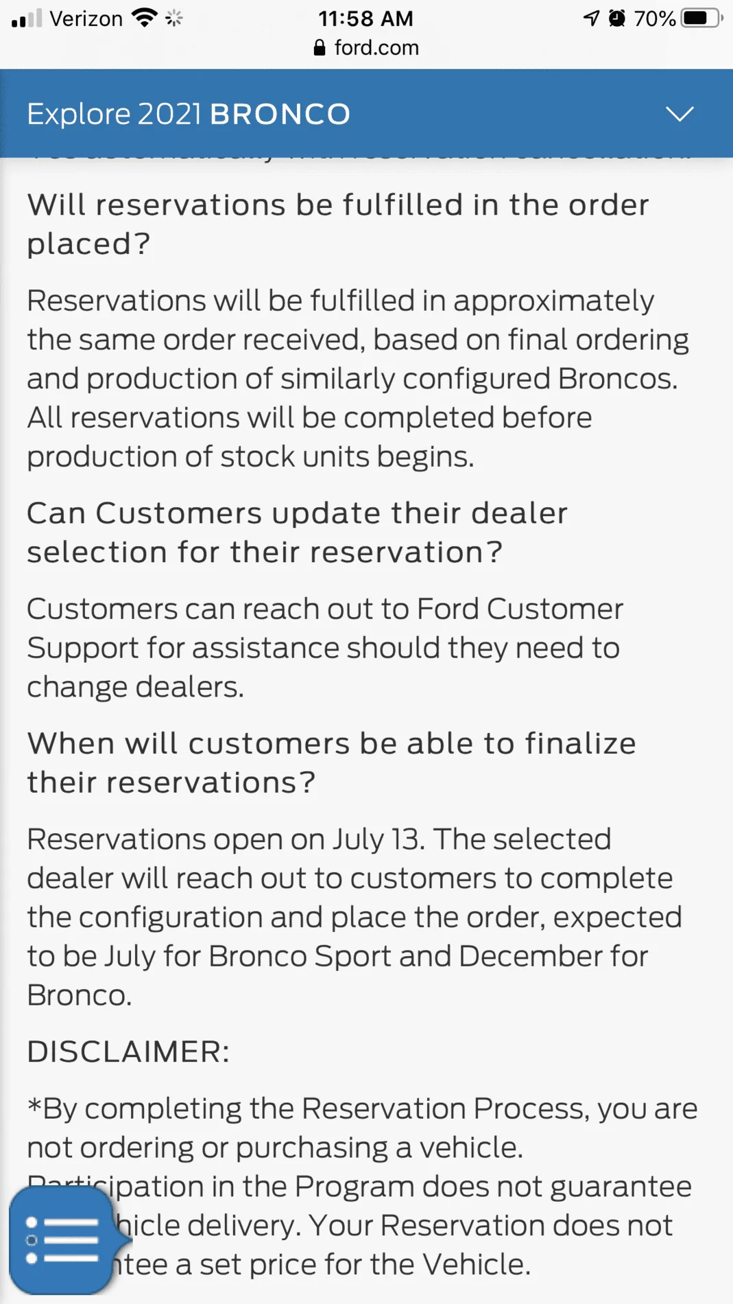 Ford Bronco Does the dealer you select in your reservation matter? 28E5A8D0-6033-4B0E-9293-8301EA628024