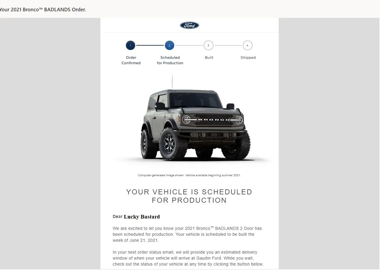 Ford Bronco 4/22 Email Group! email
