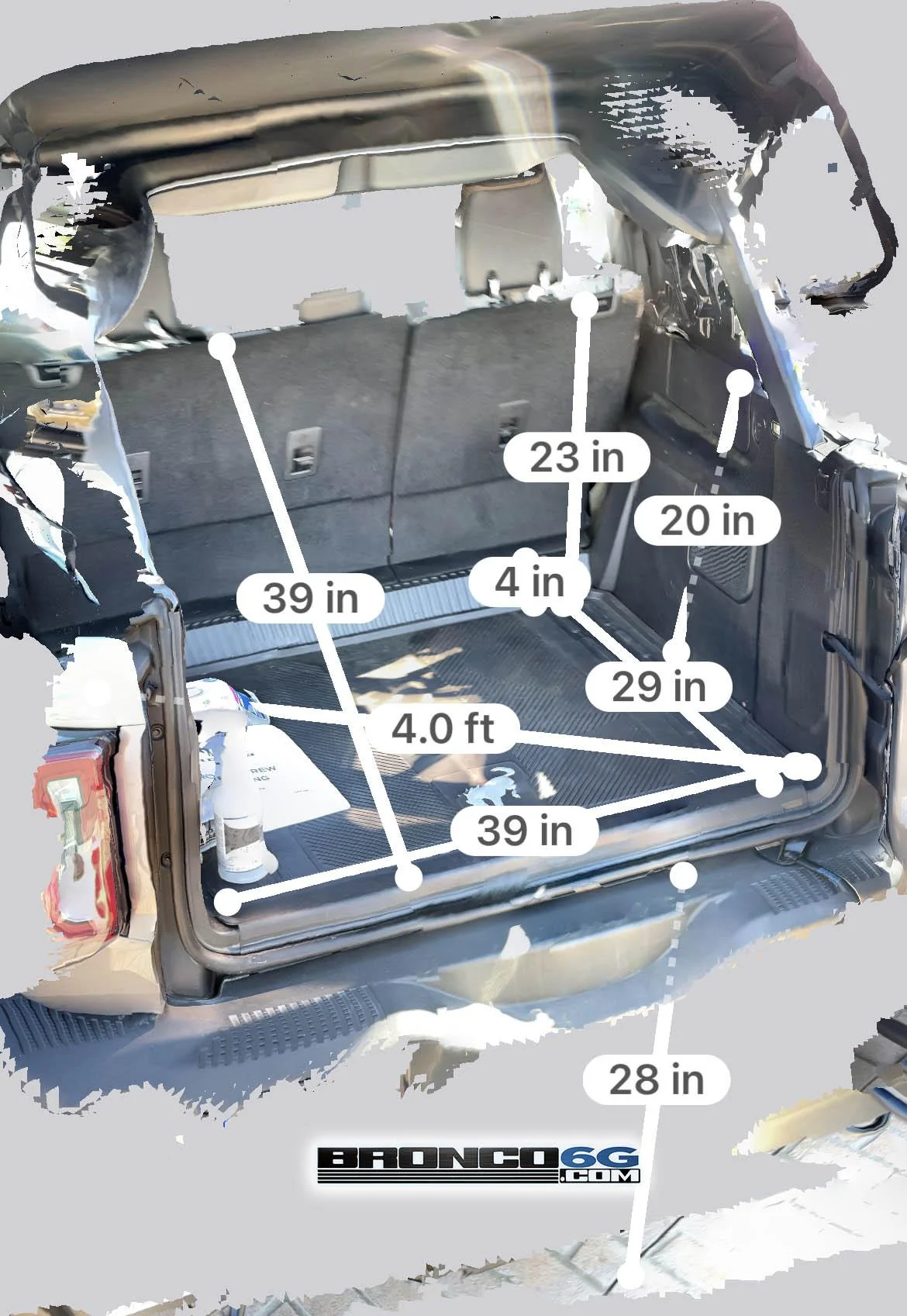3D Scans + Dimensions of 4-Door Bronco Cargo Area (and vs Outback) |  Bronco6G - 2021+ Ford Bronco \u0026 Bronco Raptor Forum, News, Blog \u0026 Owners  Community, image size:1170x1697