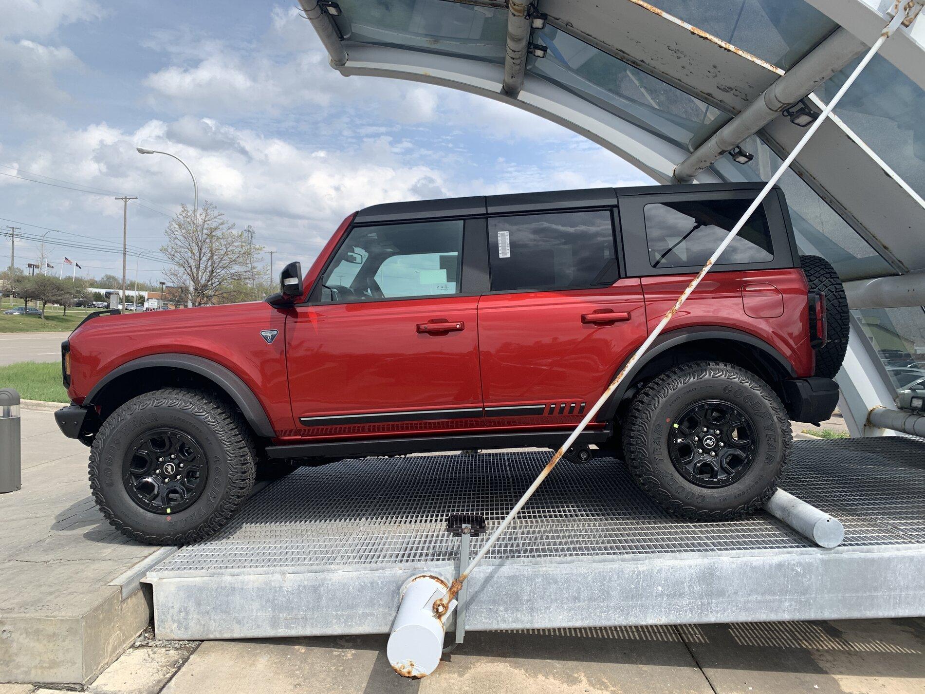 Ford Bronco Decals on the Rapid Red Bronco First Edition + 2 door Wildtrak at MAP C3A08950-C185-4428-B169-3A7179D5494B