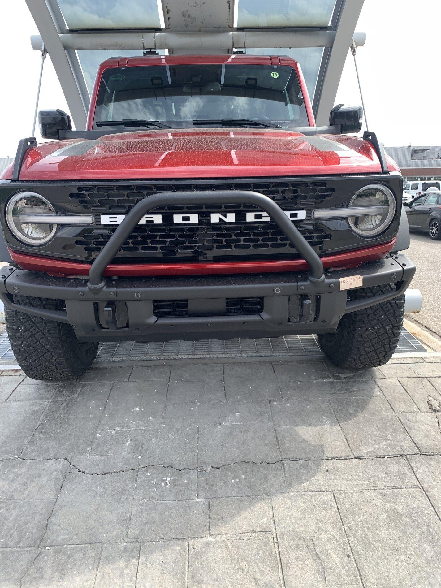 Ford Bronco Decals on the Rapid Red Bronco First Edition + 2 door Wildtrak at MAP 3FED9244-D875-419E-8614-55FA26740AC8