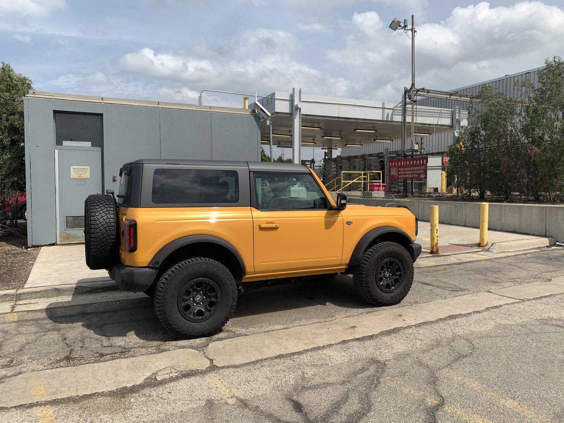 Ford Bronco Decals on the Rapid Red Bronco First Edition + 2 door Wildtrak at MAP 4549EB93-B354-4239-BE43-5CAFAFDB713B
