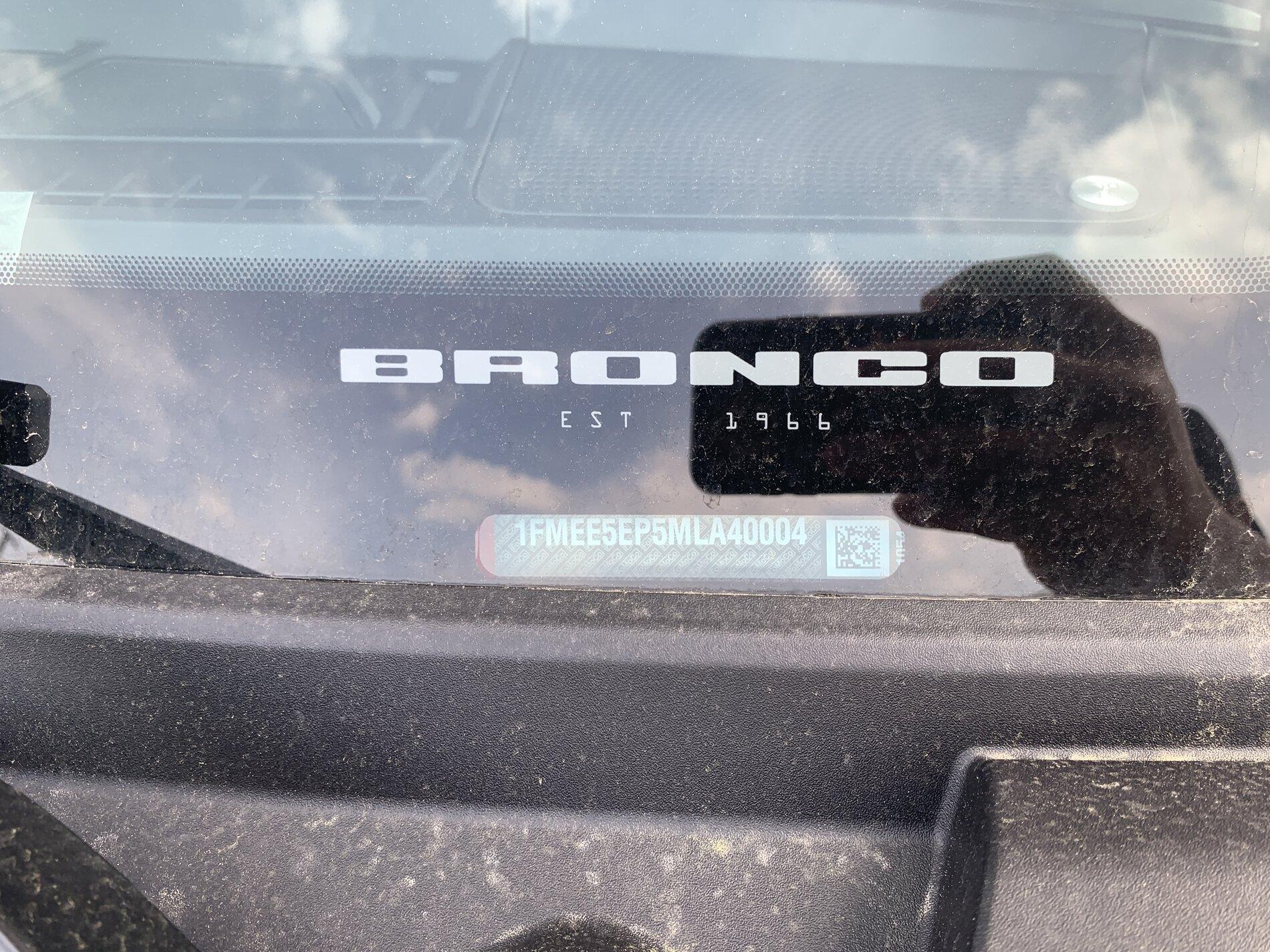 Ford Bronco Decals on the Rapid Red Bronco First Edition + 2 door Wildtrak at MAP DFC18077-8A14-48C4-837E-9A8D1A137DFA