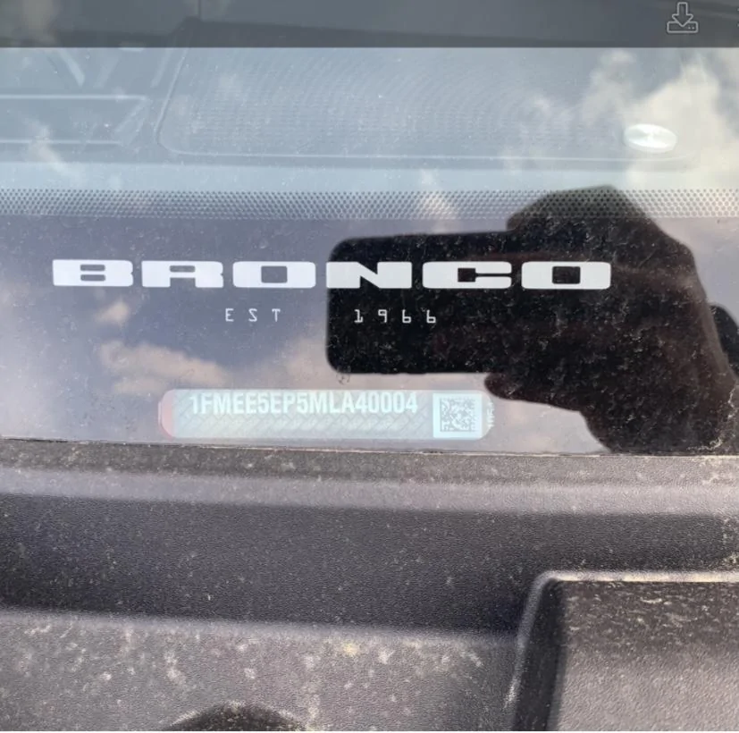 Ford Bronco Decals on the Rapid Red Bronco First Edition + 2 door Wildtrak at MAP C1BECB3B-37C7-4366-9BDC-7B123371F2CE