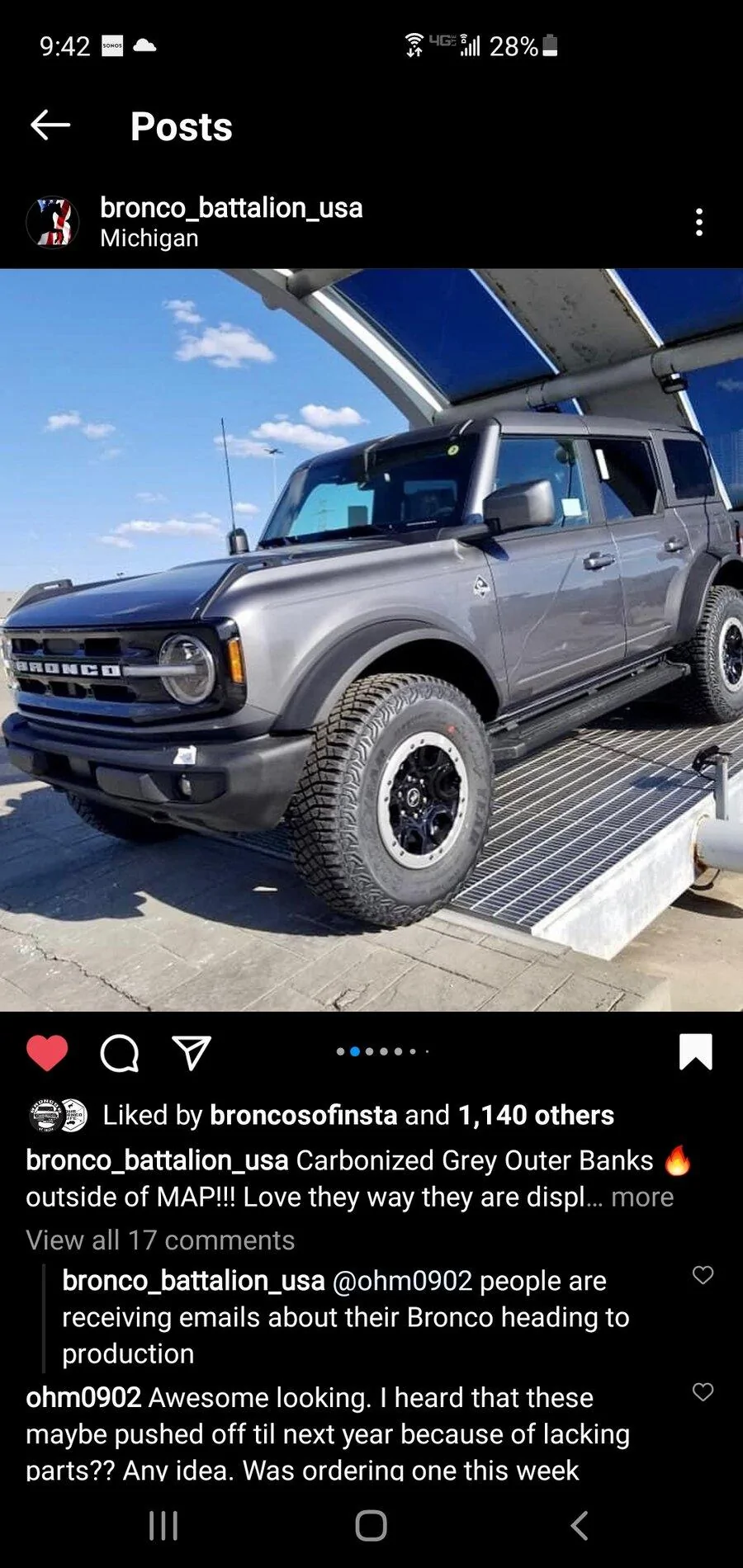 Ford Bronco Carbonized Gray Paint Thread Screenshot_20210415-214207_Instagram