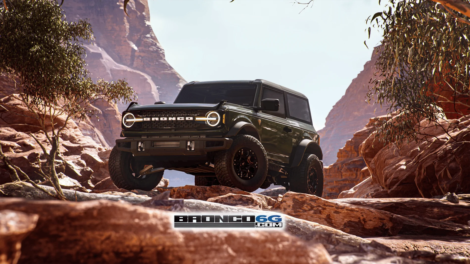 Ford Bronco Green Bronco Render Green 2022 Bronco_Desert_V2_SM