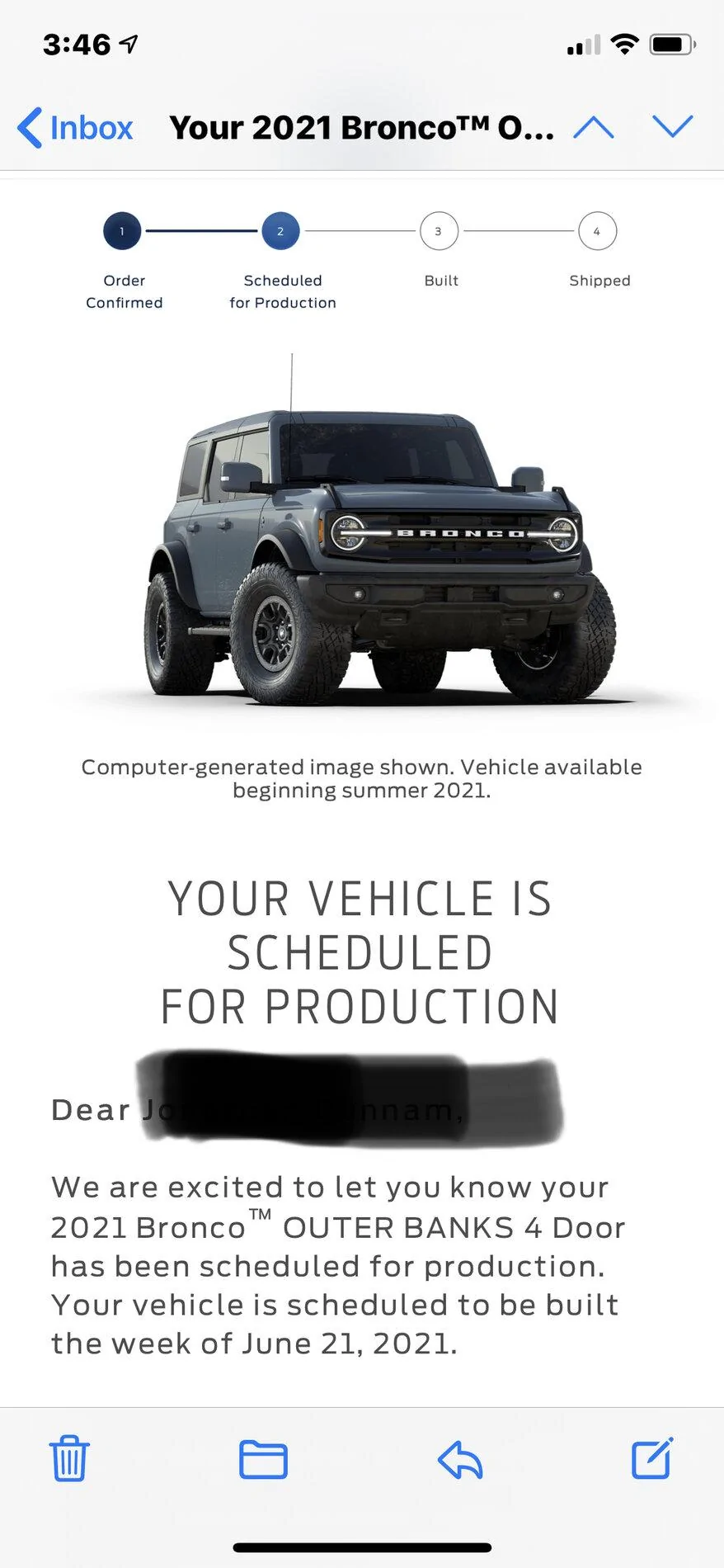 Ford Bronco Production Date Email From Ford D1D4308F-87BC-4727-87E9-27A85C414528