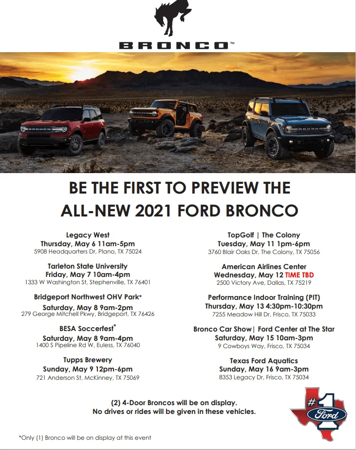 Ford Bronco TEXAS Bronco Event Schedule & Member Photos 1620004899280
