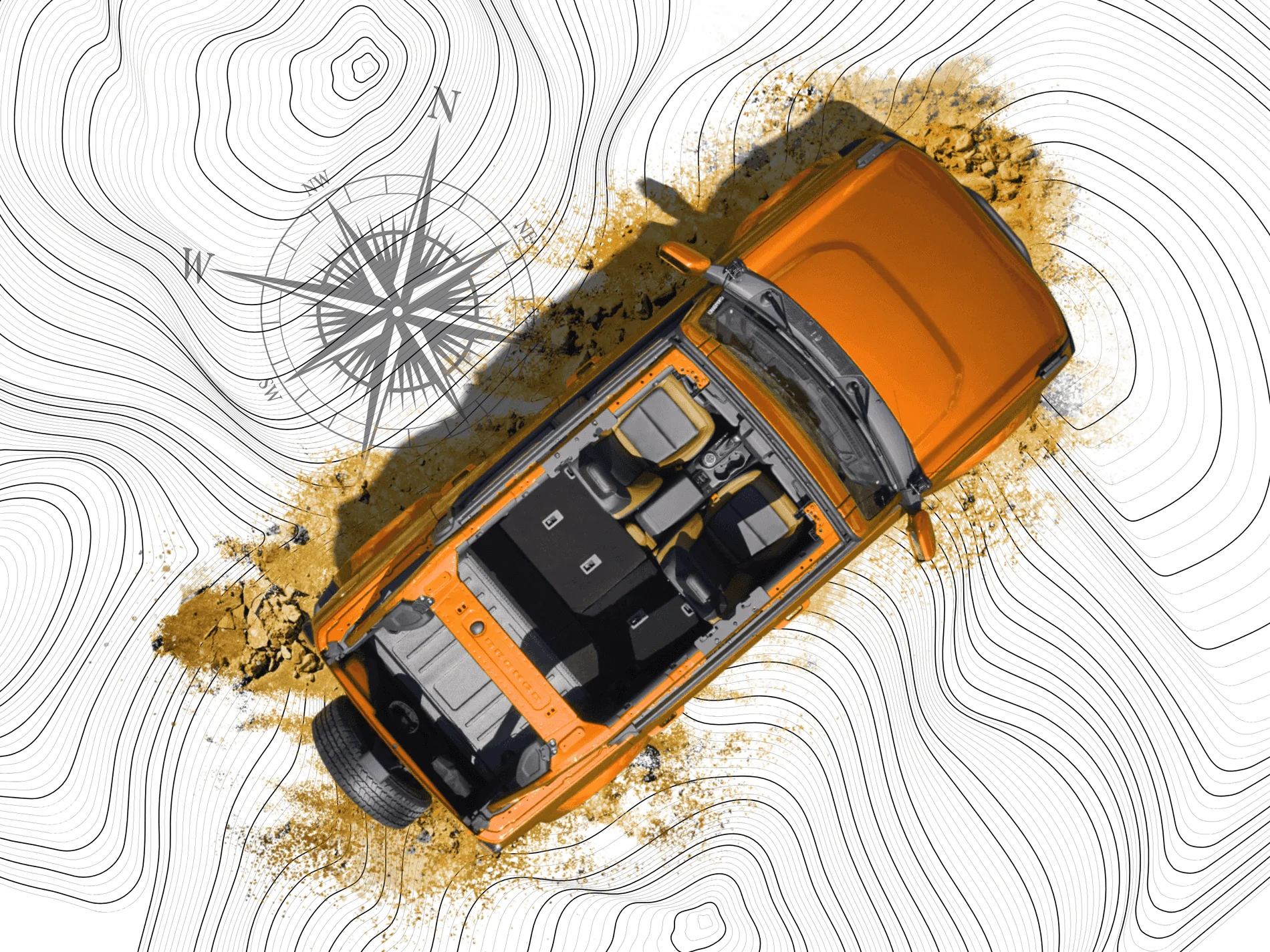 Ford Bronco Cyber Orange top down image Bronco_Top_Down