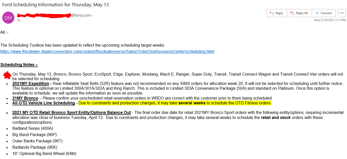 Ford Bronco Seeing More Bronco Production Scheduling This week bronco scheduling 2.PNG