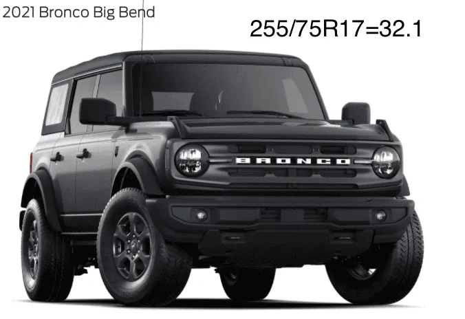 Ford Bronco 32s vs 33s (vs35s) Big Bend Tire Siz