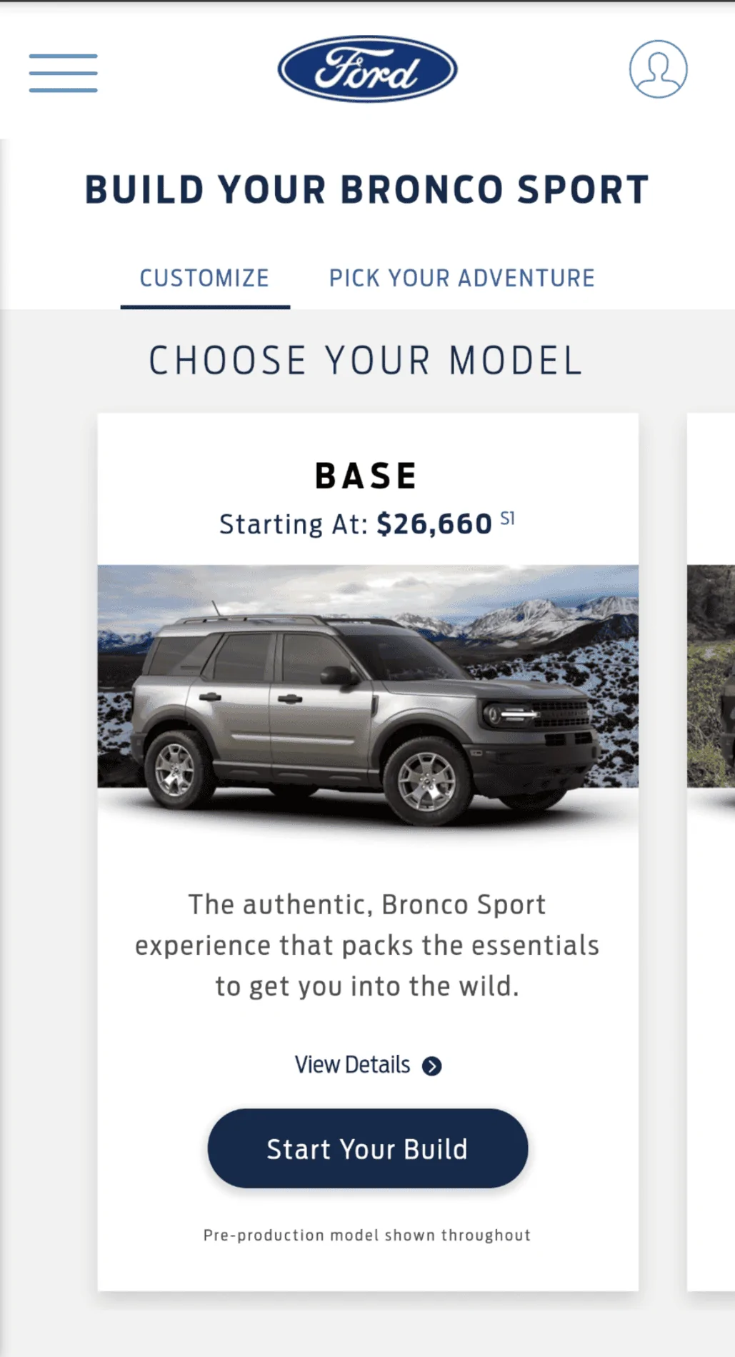 Ford Bronco Bronco Builder Message on Ford Website Screenshot_20200716-213335