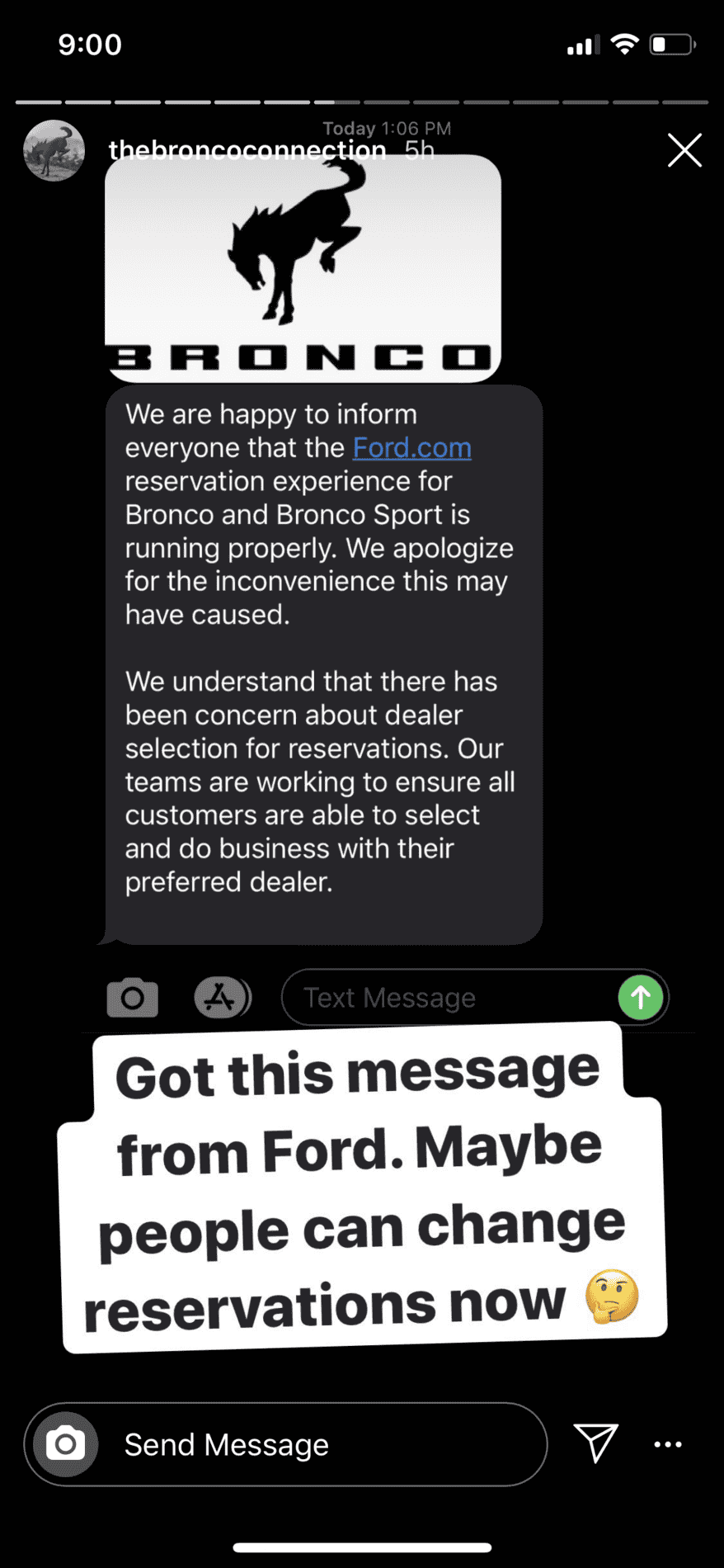Ford Bronco Ford sending out corrected reservation emails 478EF05C-67F1-40FA-AC9B-D4BFE73FD648
