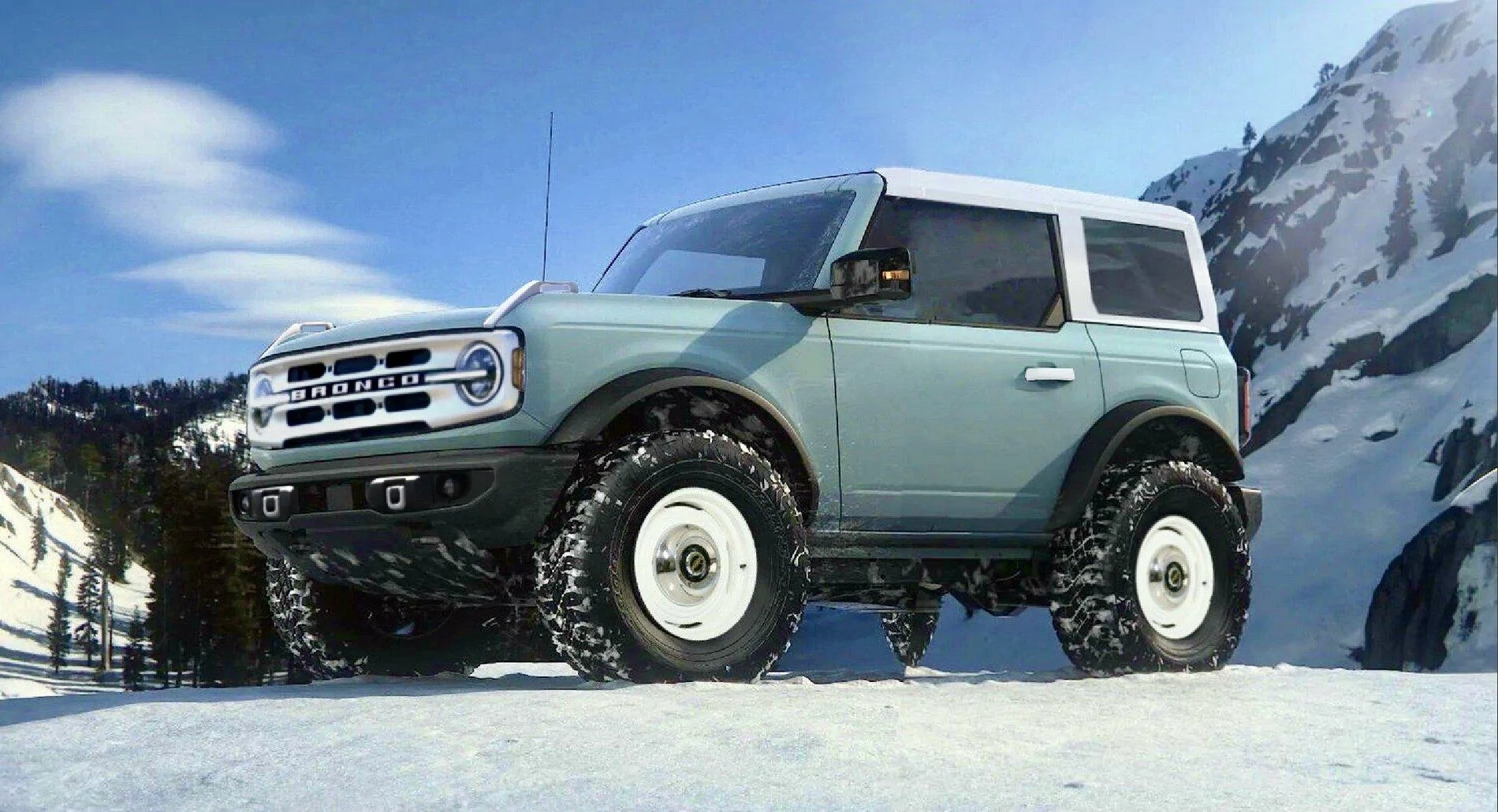 Ford Bronco Photoshop request - Dog-dish Hubcpas 2-Door Bronco