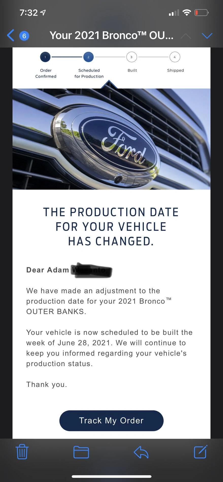Ford Bronco THE my Bronco production build date has been DELAYED / MOVED BACK thread 925446EC-77AC-4D7F-860F-2BF3E75A1956