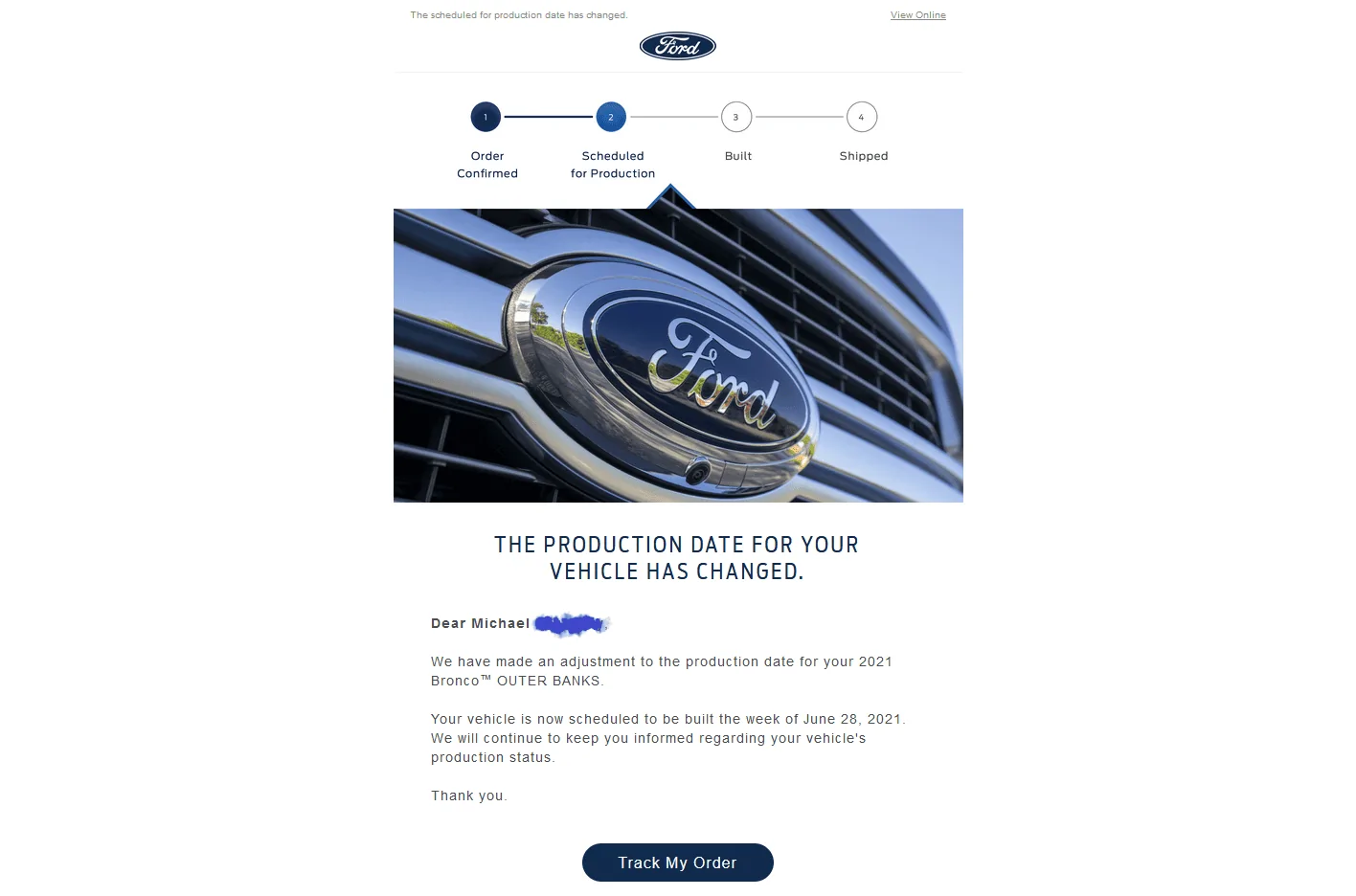 Ford Bronco THE my Bronco production build date has been DELAYED / MOVED BACK thread BR order