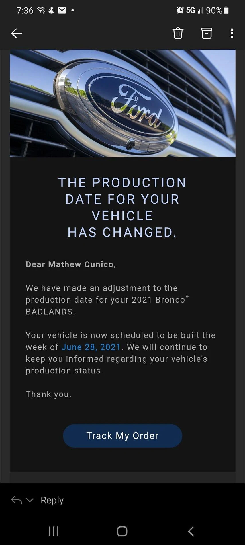 Ford Bronco THE my Bronco production build date has been DELAYED / MOVED BACK thread Screenshot_20210513-073601_Outlook