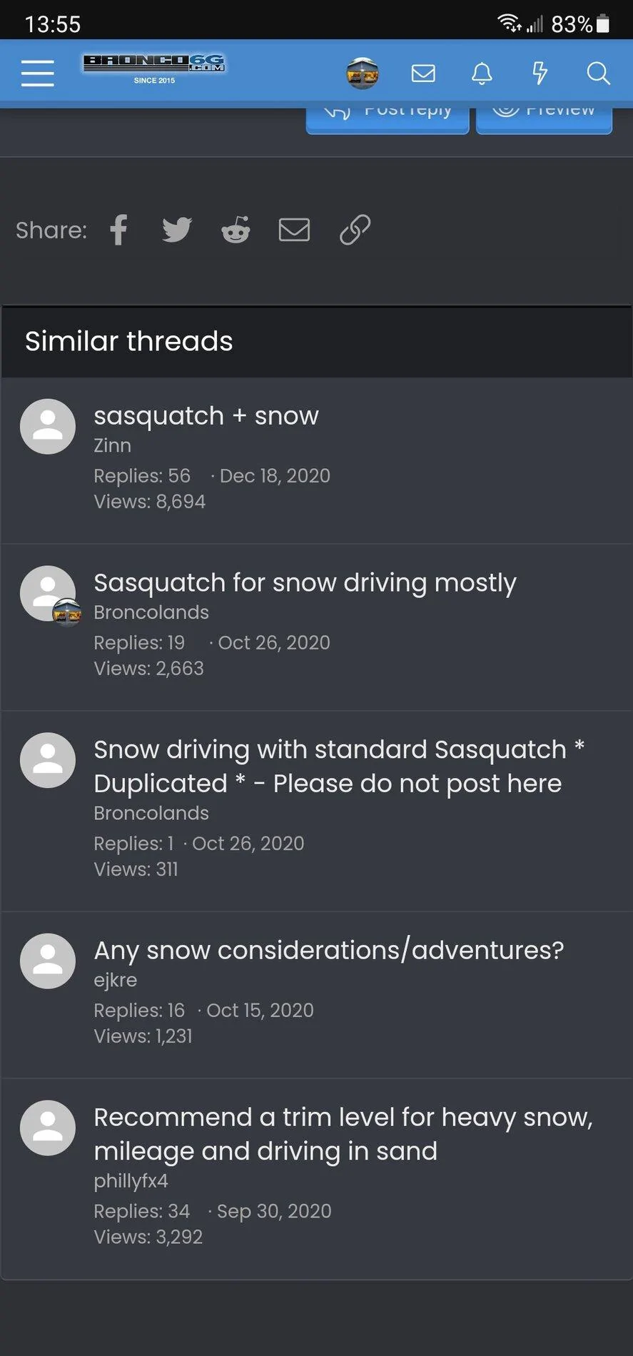 Ford Bronco Sasquatch in the snow Screenshot_20210515-135549_DuckDuckGo