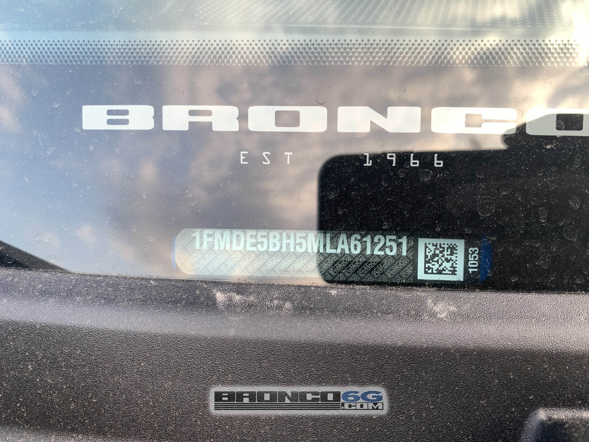 Ford Bronco Velocity Blue 4-Door Fastback at MAP Showing First Window Sticker Without "Not For Sale" Label 2021 Bronco Velocity Blue Outer Banks at MAP Retail Window Sticker 3