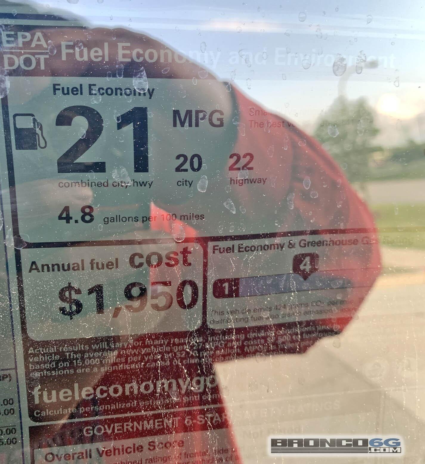 Ford Bronco Velocity Blue 4-Door Fastback at MAP Showing First Window Sticker Without "Not For Sale" Label 2021 Bronco Velocity Blue Outer Banks at MAP Retail Window Sticker 8