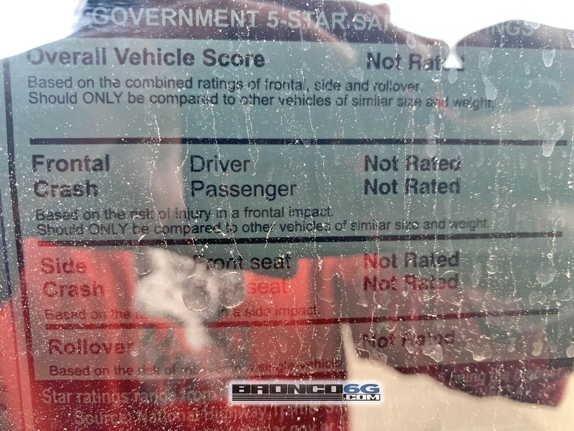 Ford Bronco Velocity Blue 4-Door Fastback at MAP Showing First Window Sticker Without "Not For Sale" Label 2021 Bronco Velocity Blue Outer Banks at MAP Retail Window Sticker 5